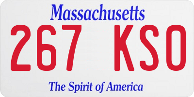 MA license plate 267KS0