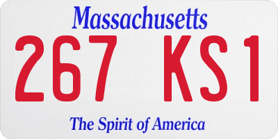 MA license plate 267KS1