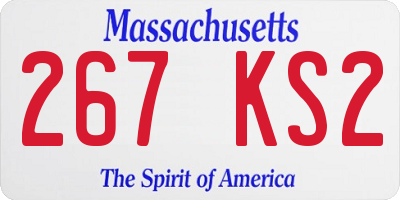 MA license plate 267KS2