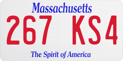 MA license plate 267KS4
