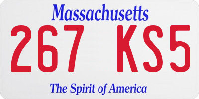 MA license plate 267KS5