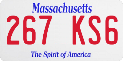 MA license plate 267KS6