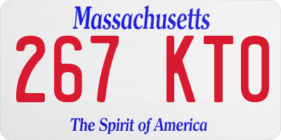 MA license plate 267KT0