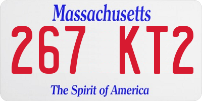 MA license plate 267KT2