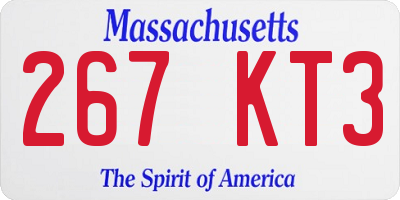 MA license plate 267KT3