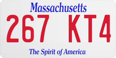 MA license plate 267KT4