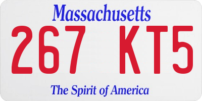 MA license plate 267KT5