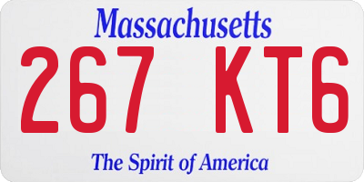 MA license plate 267KT6
