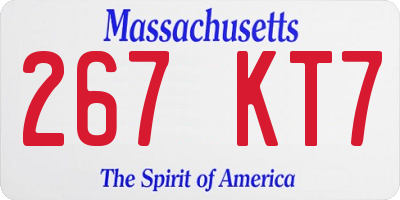 MA license plate 267KT7