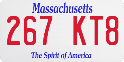 MA license plate 267KT8