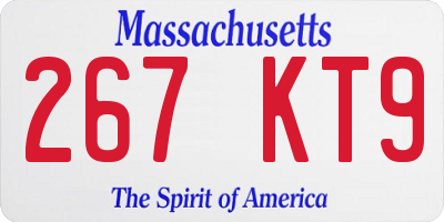 MA license plate 267KT9