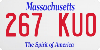 MA license plate 267KU0