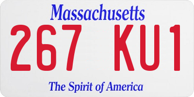 MA license plate 267KU1