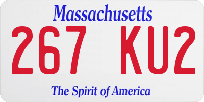 MA license plate 267KU2