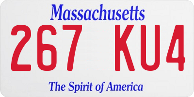 MA license plate 267KU4