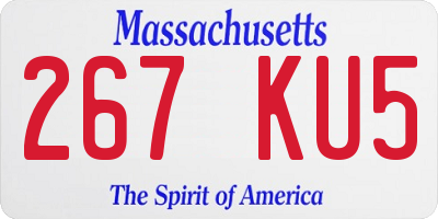 MA license plate 267KU5