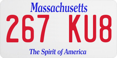 MA license plate 267KU8