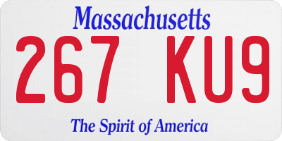 MA license plate 267KU9