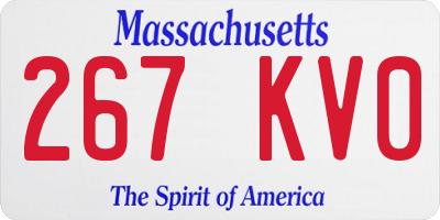 MA license plate 267KV0