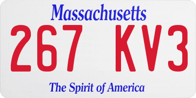 MA license plate 267KV3