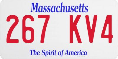 MA license plate 267KV4