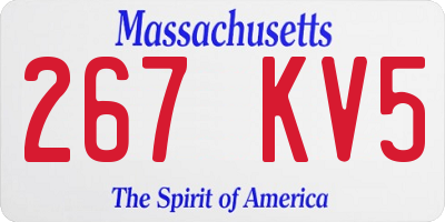 MA license plate 267KV5