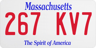 MA license plate 267KV7