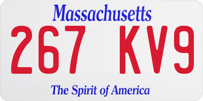 MA license plate 267KV9