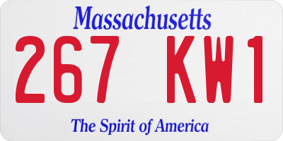 MA license plate 267KW1
