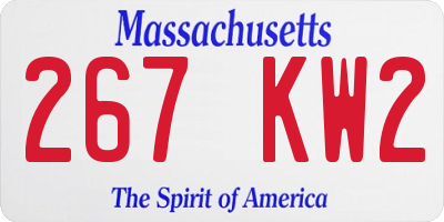 MA license plate 267KW2