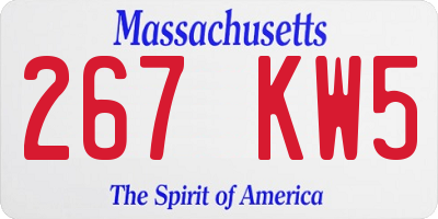 MA license plate 267KW5