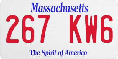 MA license plate 267KW6
