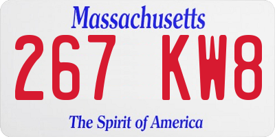MA license plate 267KW8