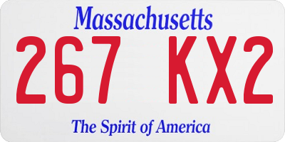 MA license plate 267KX2