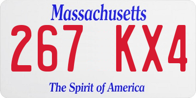MA license plate 267KX4