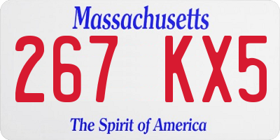 MA license plate 267KX5