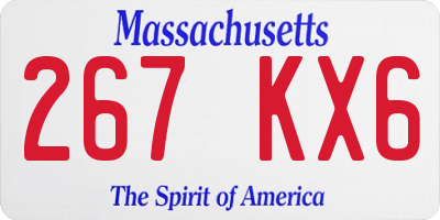MA license plate 267KX6