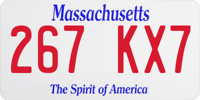 MA license plate 267KX7