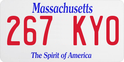 MA license plate 267KY0