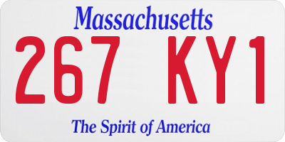 MA license plate 267KY1
