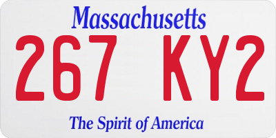 MA license plate 267KY2