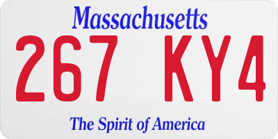 MA license plate 267KY4