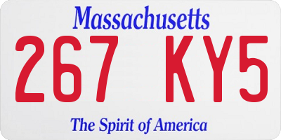 MA license plate 267KY5