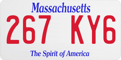 MA license plate 267KY6