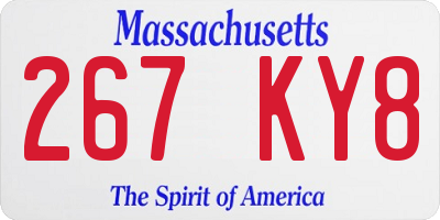 MA license plate 267KY8