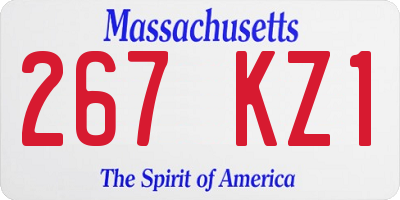 MA license plate 267KZ1