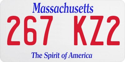 MA license plate 267KZ2