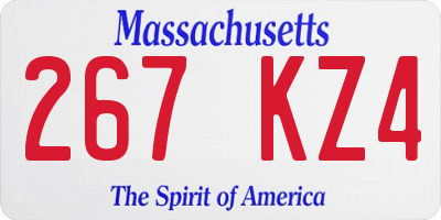 MA license plate 267KZ4