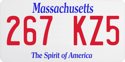 MA license plate 267KZ5