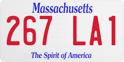 MA license plate 267LA1